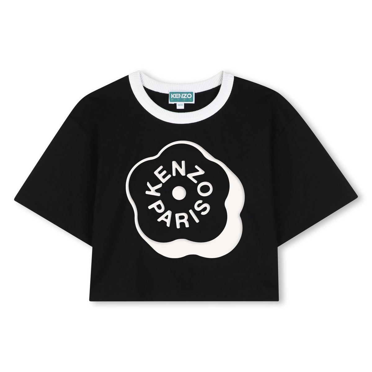 KENZO SHORT SLEEVE LOGO FLOWER RUBBER BRANDED IN FRONT TEE