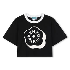 KENZO SHORT SLEEVE LOGO FLOWER RUBBER BRANDED IN FRONT TEE