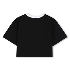 KENZO SHORT SLEEVE LOGO FLOWER RUBBER BRANDED IN FRONT TEE