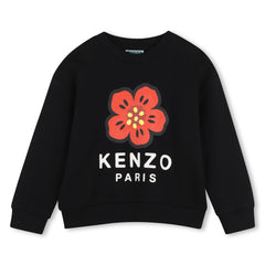 KENZO FLEECE LOGO FLOWER ON FRONT SWEATSHIRT