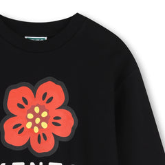 KENZO FLEECE LOGO FLOWER ON FRONT SWEATSHIRT