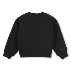 KENZO BALLOON SLEEVE AND BRANDED LOGO FLOWER SWEATSHIRT