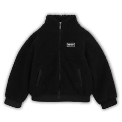 KENZO HIGH NECK FRONT ZIP SHEARLING JACKET