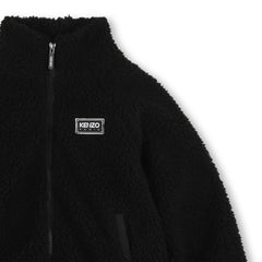 KENZO HIGH NECK FRONT ZIP SHEARLING JACKET
