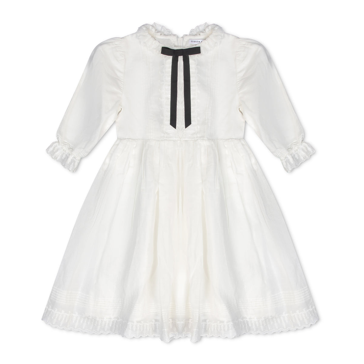 LITTLE PARNI L/S BOW DRESS