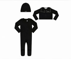 LITTLE PARNI 3PC FOOTIE, CARDIGAN WITH BEANIE SET
