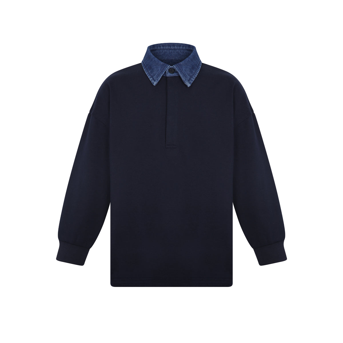 LITTLE PARNI DENIM COLLAR POLO