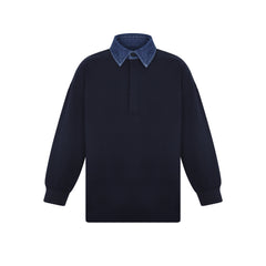 LITTLE PARNI DENIM COLLAR POLO