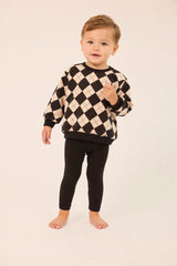 LITTLE PARNI 2PC ARGYLE SWEATSHIRT WITH LEGGINGS SET