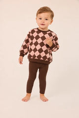 LITTLE PARNI 2PC ARGYLE SWEATSHIRT WITH LEGGINGS SET