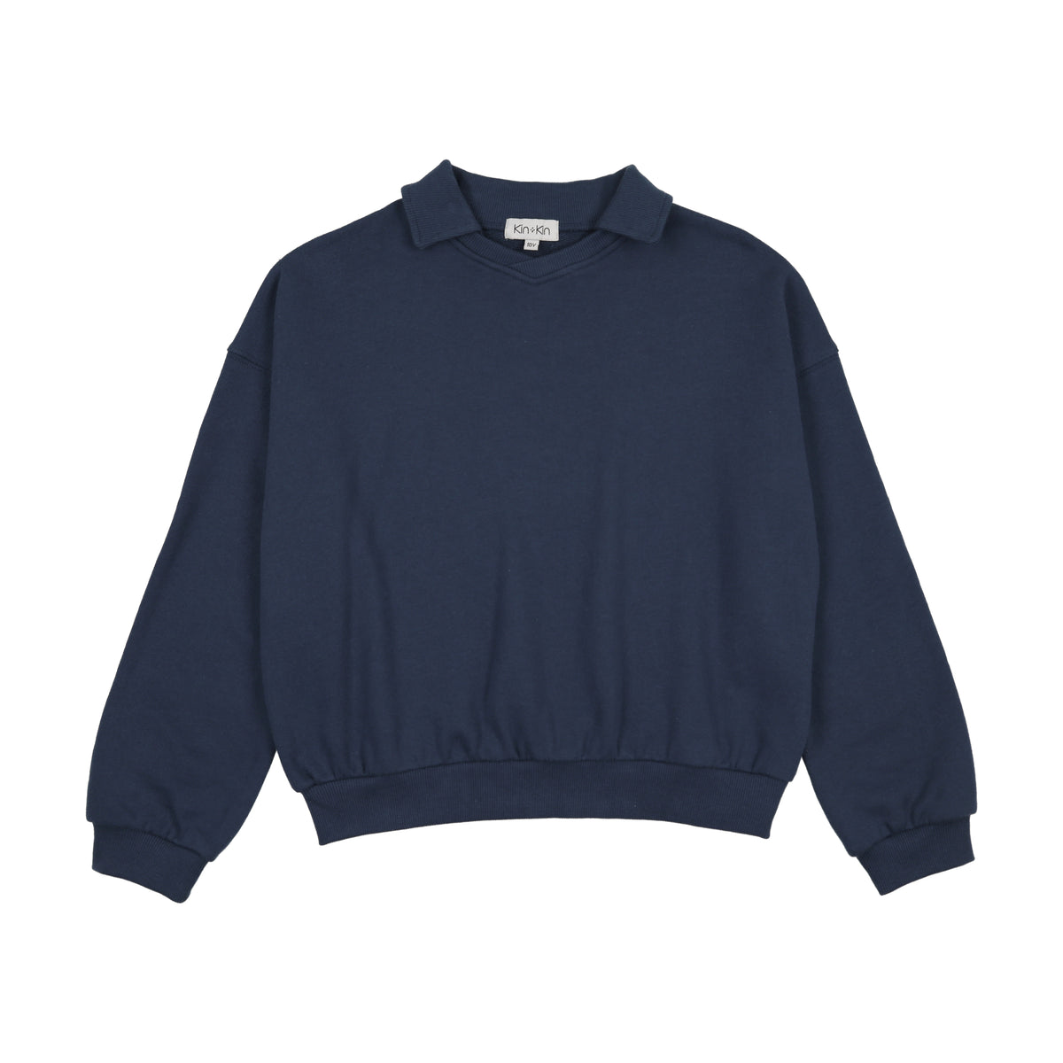 KIN KIN V-NECK COLLARED SWEATSHIRT