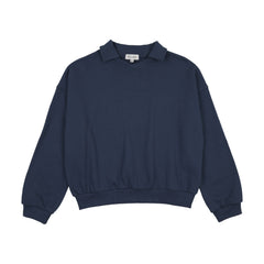 KIN KIN V-NECK COLLARED SWEATSHIRT
