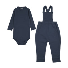 KIN KIN 2PC MOCKNECK ONESIE WITH BACK POCKET OVERALL