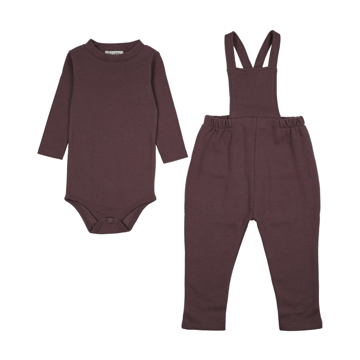 KIN KIN 2PC MOCKNECK ONESIE WITH BACK POCKET OVERALL