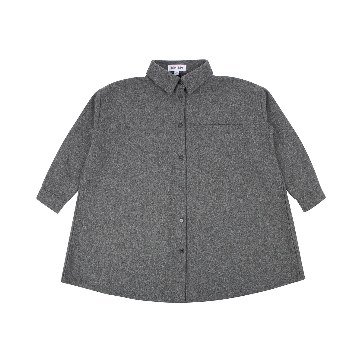 KIN KIN LONG SLEEVE SHIRT WOOL DRESS