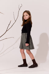 KLAI HOUNDSTOOTH PLEATED SKIRT
