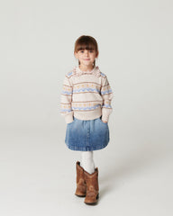 COPENHAGEN COLORS FLOWER DETAIL KNIT COLLAR POINTELLE TOP