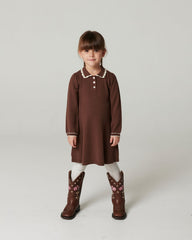 COPENHAGEN COLORS L/S KNIT PEPLUM DRESS
