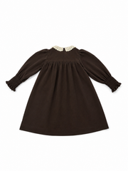MADELEINE COLLETTE KNIT COLLAR SMOCKING DETAIL DRESS