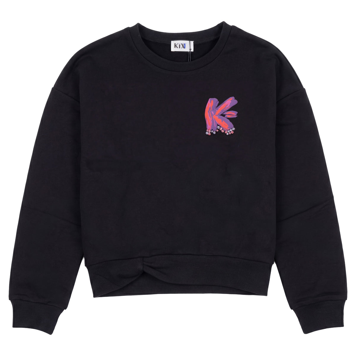KIX TEEN LOGO PRINT DETAIL TWIST SWEATSHIRT