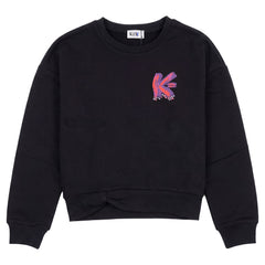 KIX TEEN LOGO PRINT DETAIL TWIST SWEATSHIRT