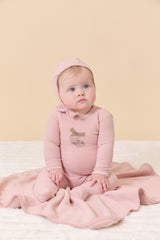 KIPP BABY 2PC FELT BOW FOOTIE AND BONNET SET