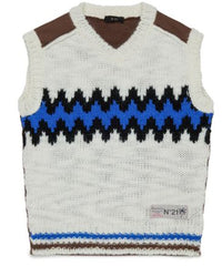 N.21 KNIT VEST WITH CHEVRON PATTERN