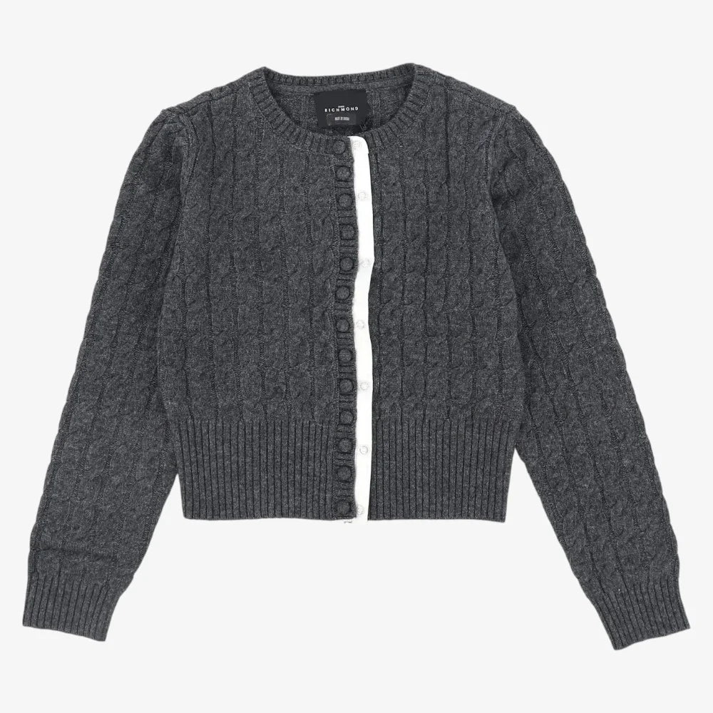 JOHN RICHMOND CABLE BUTTON DETAIL CARDIGAN