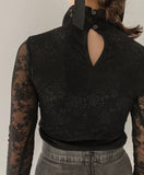 PETITE AMALIE LACE TURTLENECK TOP