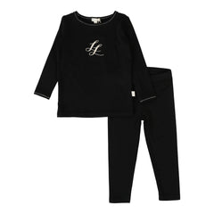 LIL LEGS 2PC EMBLEM PJ LOUNGE SET