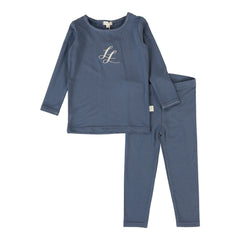 LIL LEGS 2PC EMBLEM PJ LOUNGE SET