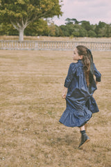 JOUET PETER PAN COLLAR WITH COLORED BUTTONS TAFFETA DRESS