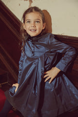JOUET PETER PAN COLLAR WITH COLORED BUTTONS TAFFETA DRESS