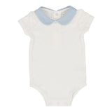 ANALOGIE 2PC WINDOWPANE COLLAR ONESIE AND BUTTON BLOOMER SET