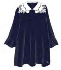 CHLOE L/S LACE COLLAR DRESS