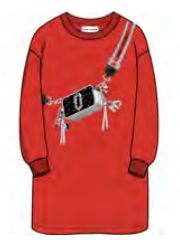 MARC JACOBS LONG SLEEVE LOGO BAG GRAPHIC DRESS