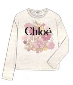 CHLOE L/S LOGO FLOWER PRINT T