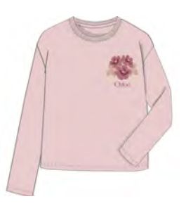 CHLOE L/S LOGO FLOWERDETAIL T