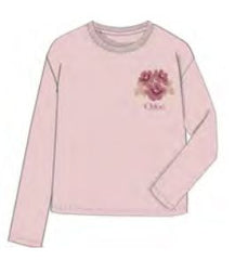 CHLOE L/S LOGO FLOWERDETAIL T