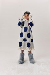 LOUD APPAREL "FRESH" POLKA DOT FRINGED BOTTOM DRESS