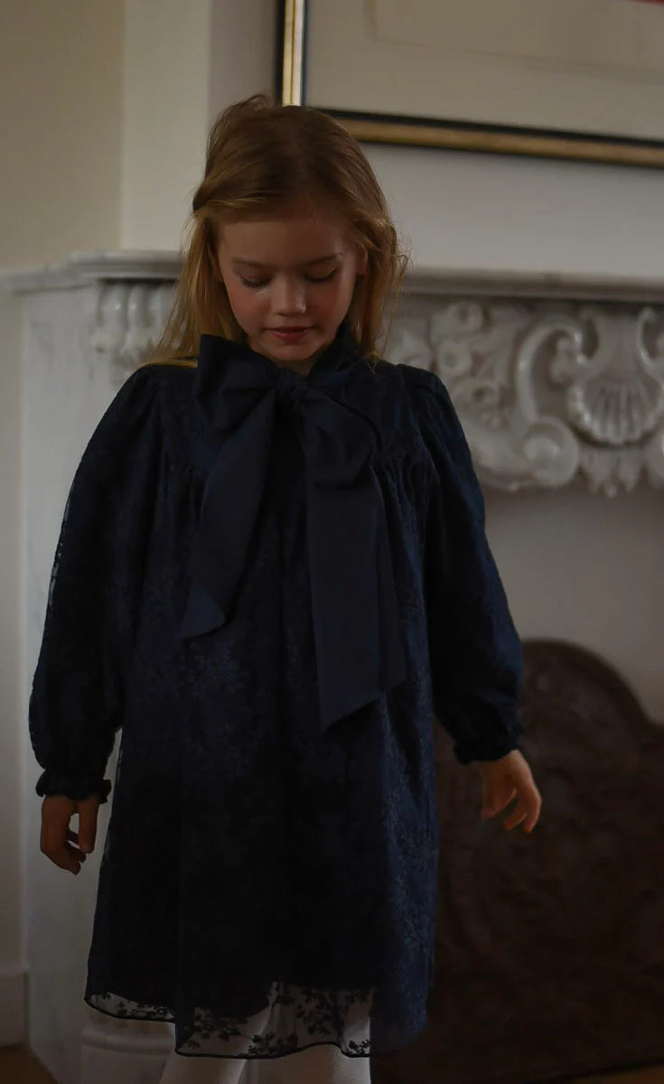 LRDM PETITS OLIVIA FRONT TIE LACE DRESS