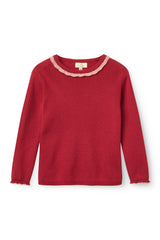 COPENHAGEN COLORS 2PC RUFFLE TRIM KNIT TOP WITH KNIT TENNIS SKIRT