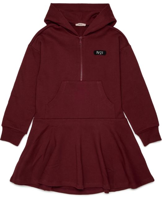 N.21 LONG SLEEVE HALF ZIP SWEAT DRESS
