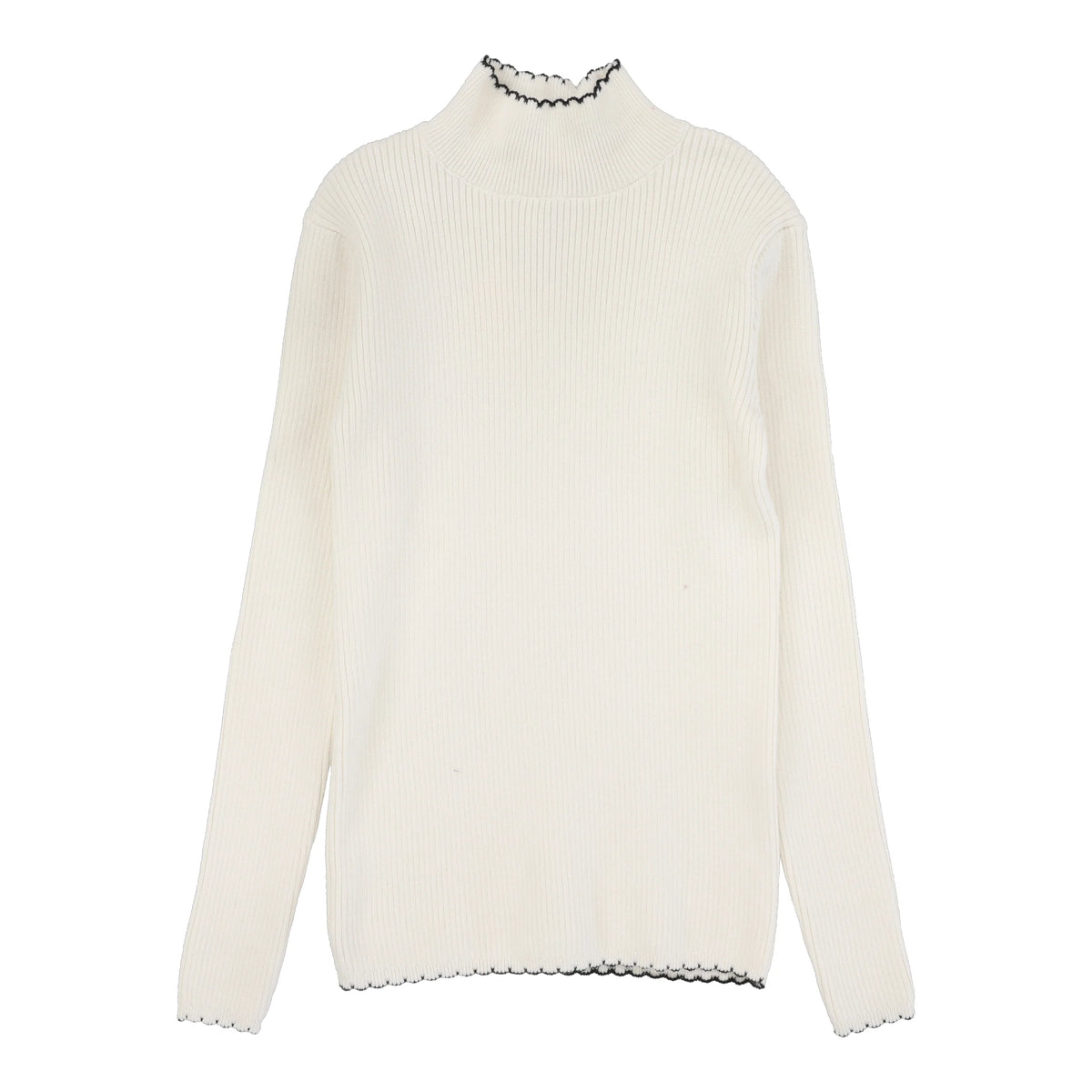 LIL LEGS SCALLOPED KNIT MOCKNECK