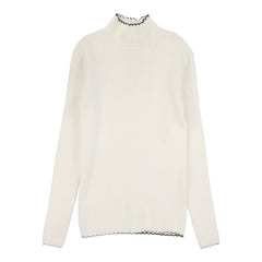 LIL LEGS SCALLOPED KNIT MOCKNECK