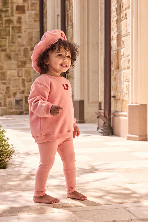 LITTLE PARNI 2PC "LP" SWEATSHIRT WITH LEGGINGS SET