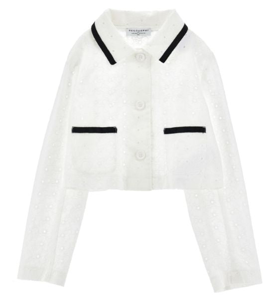 PHILOSOPHY CONTRAST TRIM EYELET JACKET