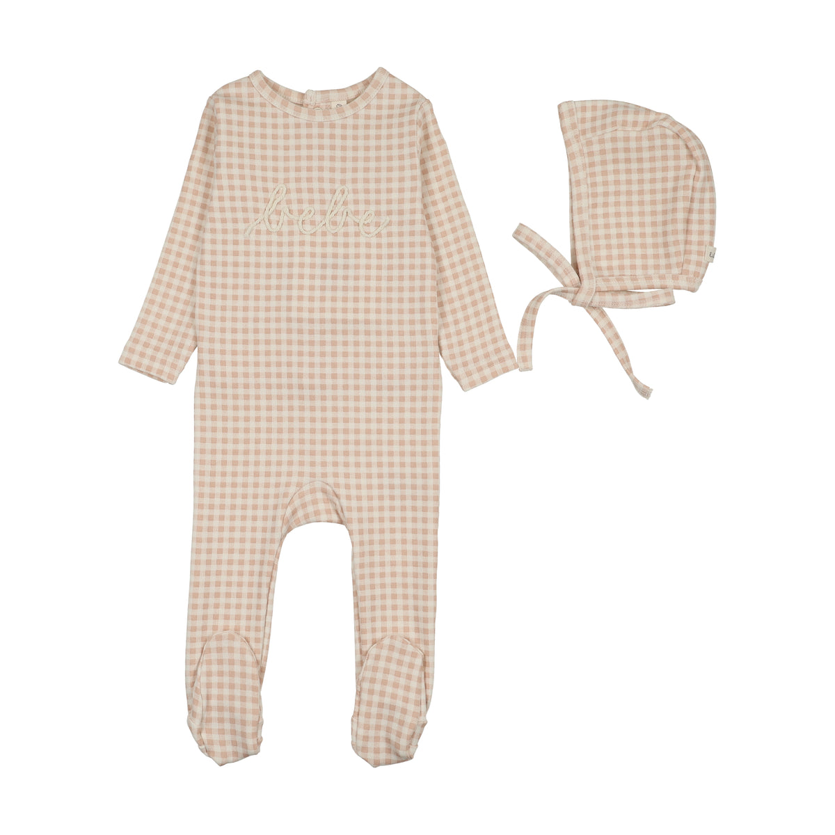 LILETTE 2PC GINGHAM BEBE FOOTIE SET
