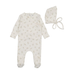BEE & DEE 3PC LITTLE BUNDLES FOOTIE, BONNET WITH BLANKET SET