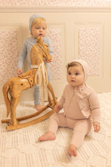 BEE & DEE 3PC LITTLE LOOM SLVLS FOOTIE CARDIGAN WITH BONNET SET